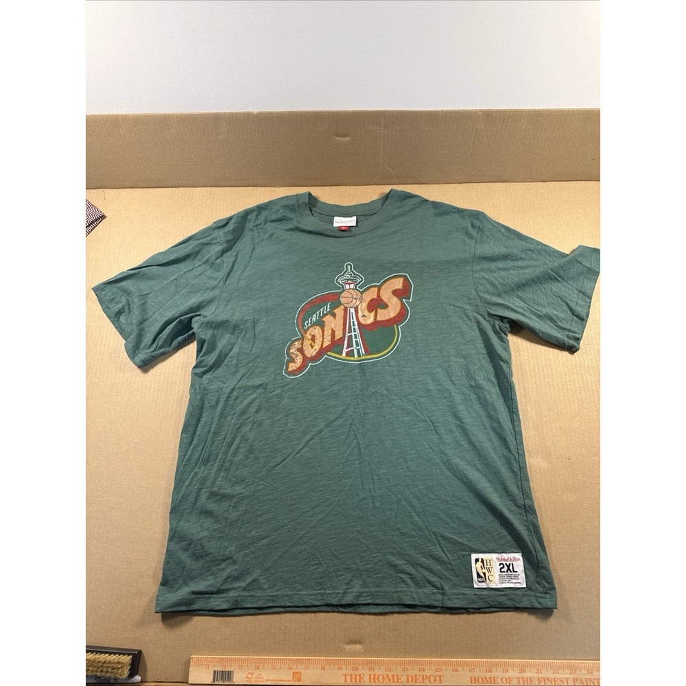 Mitchell & Ness Seattle SuperSonics Basketball Hardwood Classics, Green, 2XL